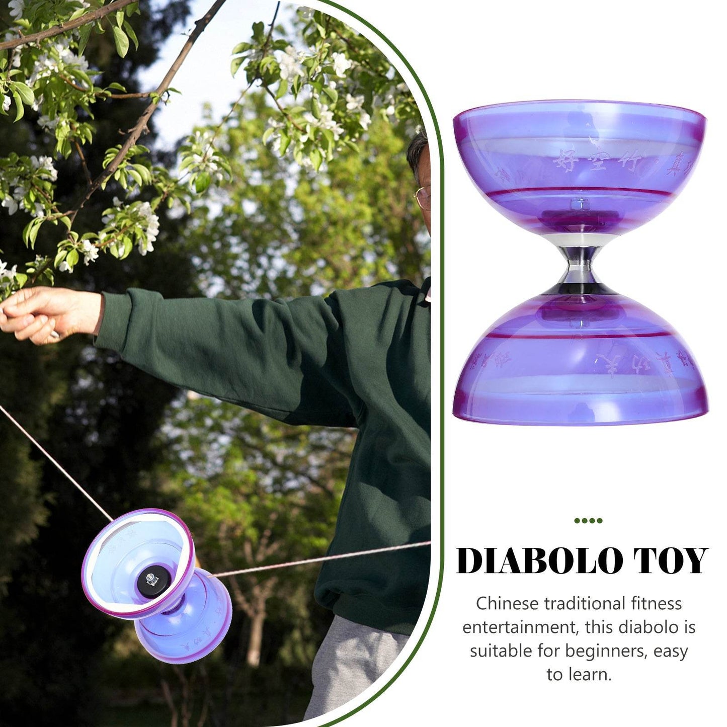 1 Set Professional Diabolo Of Triple Bearing Diabolo Toy Diabolo Yoyo Chinese Diabolo Toy Bearing Fitness Toy For Elderly NEW - AIAZ