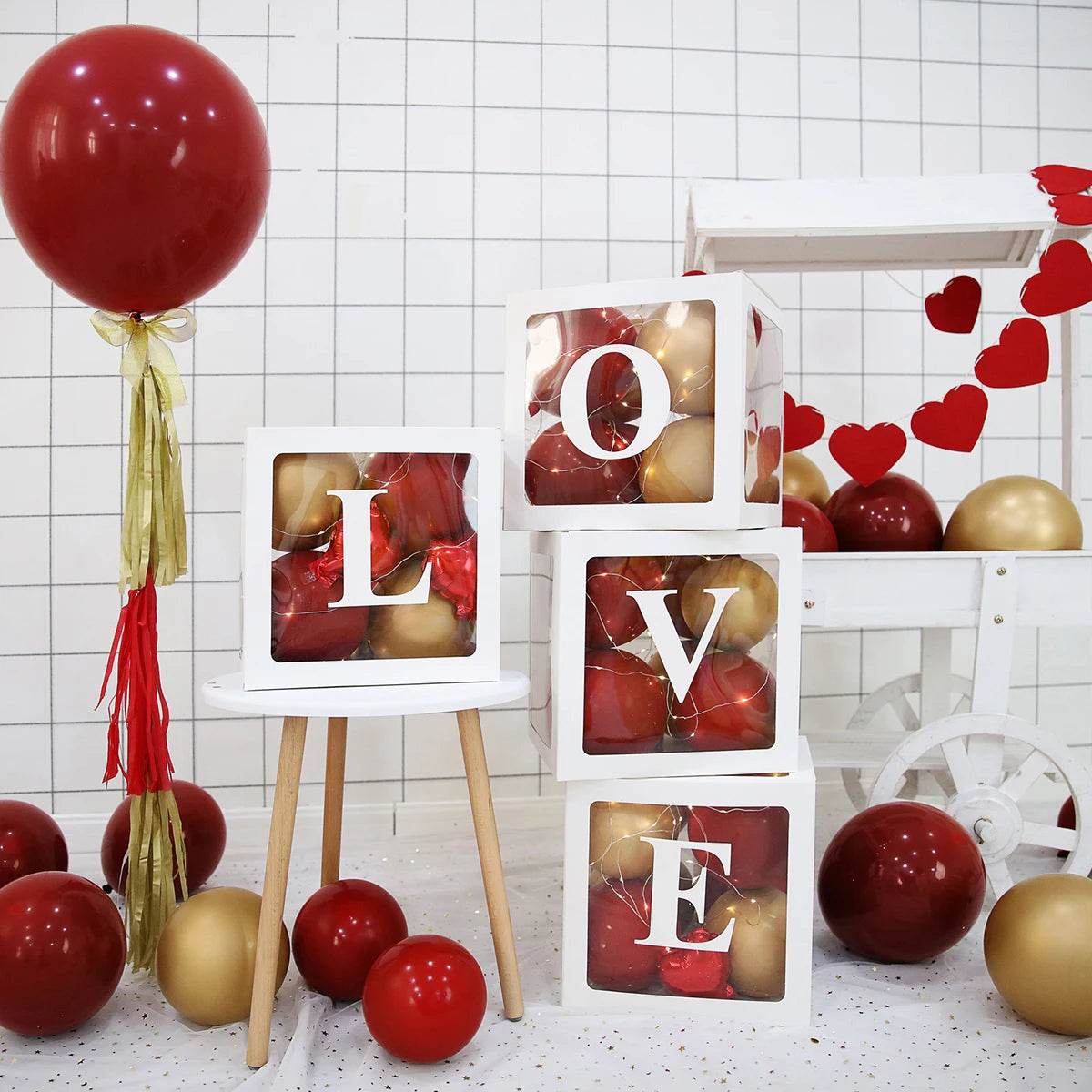 Letter Balloon Box First 1st Birthday Party Decor Kids Girl Boy Baby Shower One 1 Year Old birthday Decor Wedding Party Supplies - AIAZ