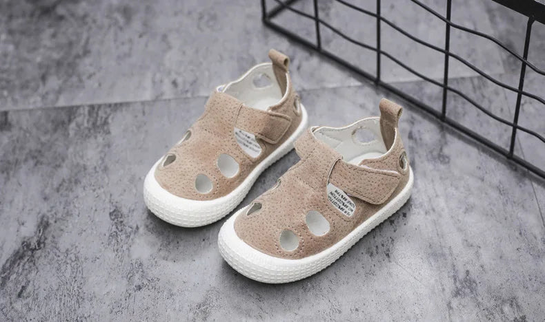 Baby Boys Half Sandals Spring Summer Beach Shoes for Toddlers Kids Medium Children Half Sandals Hollow Breathable for Girls Soft