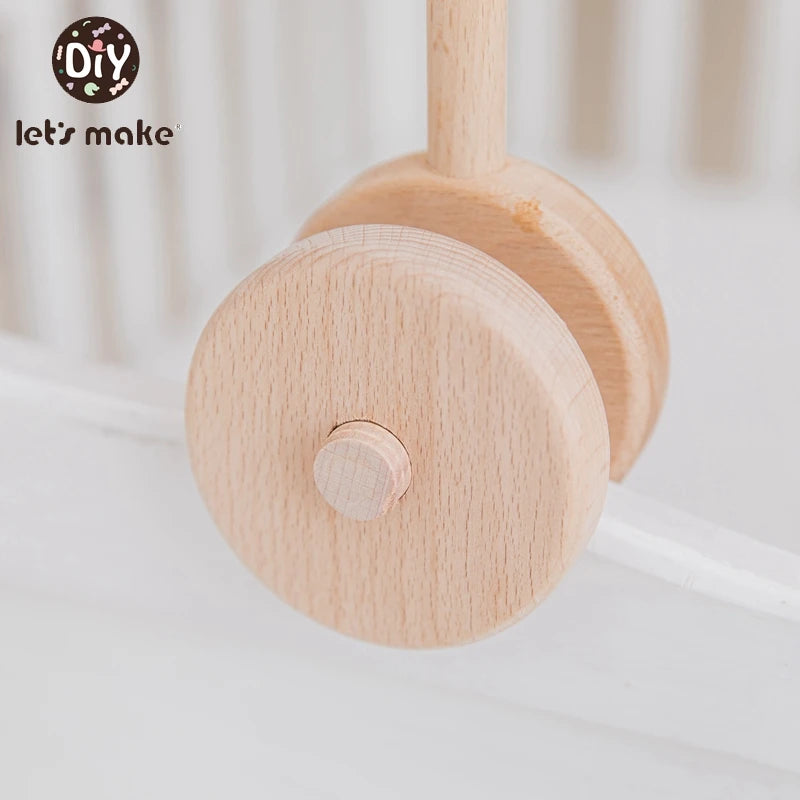 3pc/set Baby Wooden Bed Bell Bracket Mobile Hanging Rattles Toy Hanger Baby Crib Mobile Bed Bell Wood Toy Holder Arm Bracket