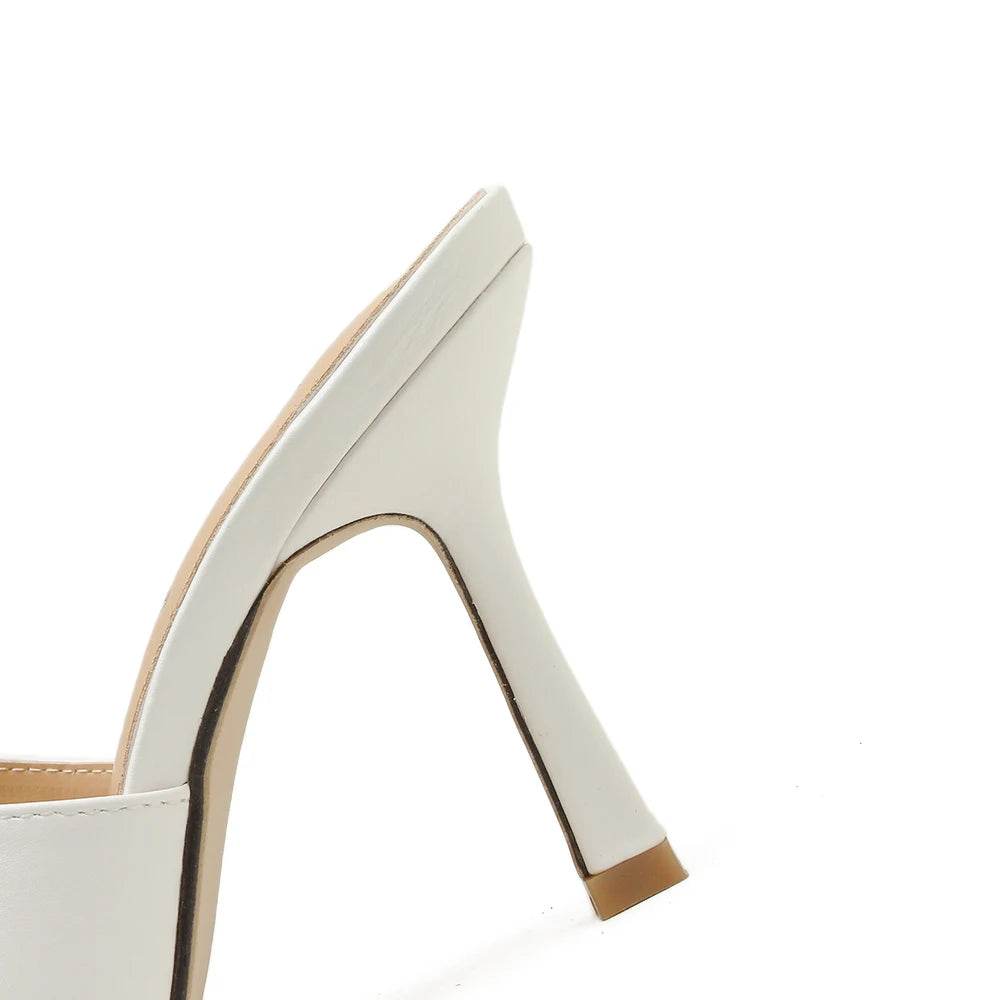 2025 New Summer Women Sandals Square Toe Ladies Heel Mules Sexy Thin High Heels Sandals Slippers Female Fashion Woman Shoes - AIAZ
