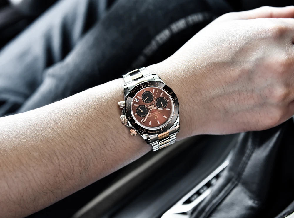 PAGANI DESIGN 2025 New Black Mens Watches Brand Luxury Quartz Watch For Men Chronograph Sports Waterproof Luminous Reloj Hombre