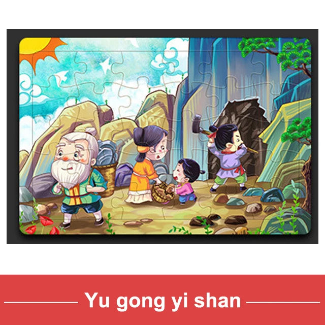 30Pieces Montessori Baby Toys Wooden 3d Puzzle Cartoon Animal Vehicle Cognition Wood Puzzle Learning Educational Toys for Kids
