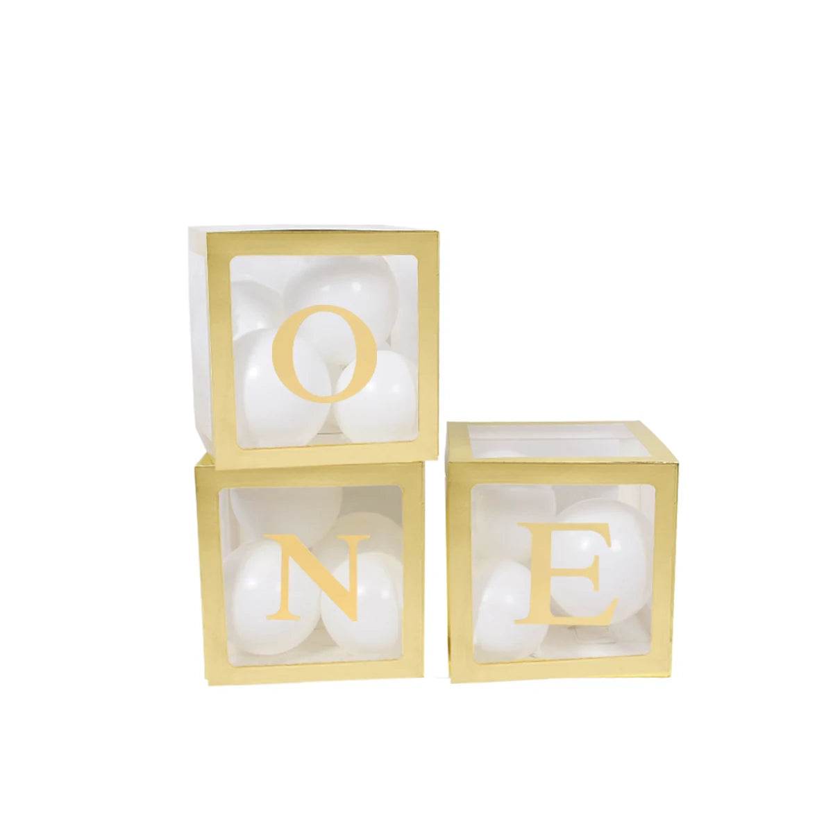 First Birthday Balloon Boxes For Party Decorations 1st Birthday Balloon Garland Decor with ONE Letter Boy Girl Baby Shower Decor - AIAZ