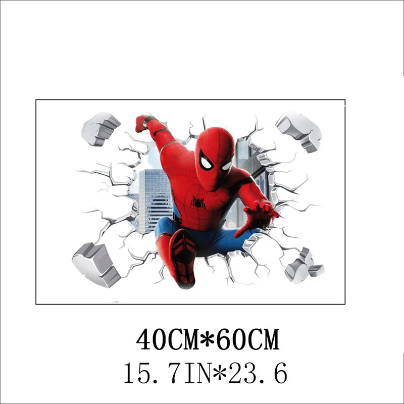 Cartoon Spider-Man Avenger Wall Stickers For Kids Room Decoration Home Bedroom PVC Decor Marvel Movie Mural Wall Art Decals