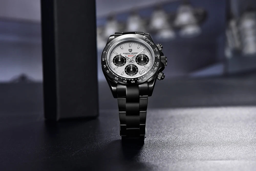 PAGANI DESIGN 2025 New Black Mens Watches Brand Luxury Quartz Watch For Men Chronograph Sports Waterproof Luminous Reloj Hombre