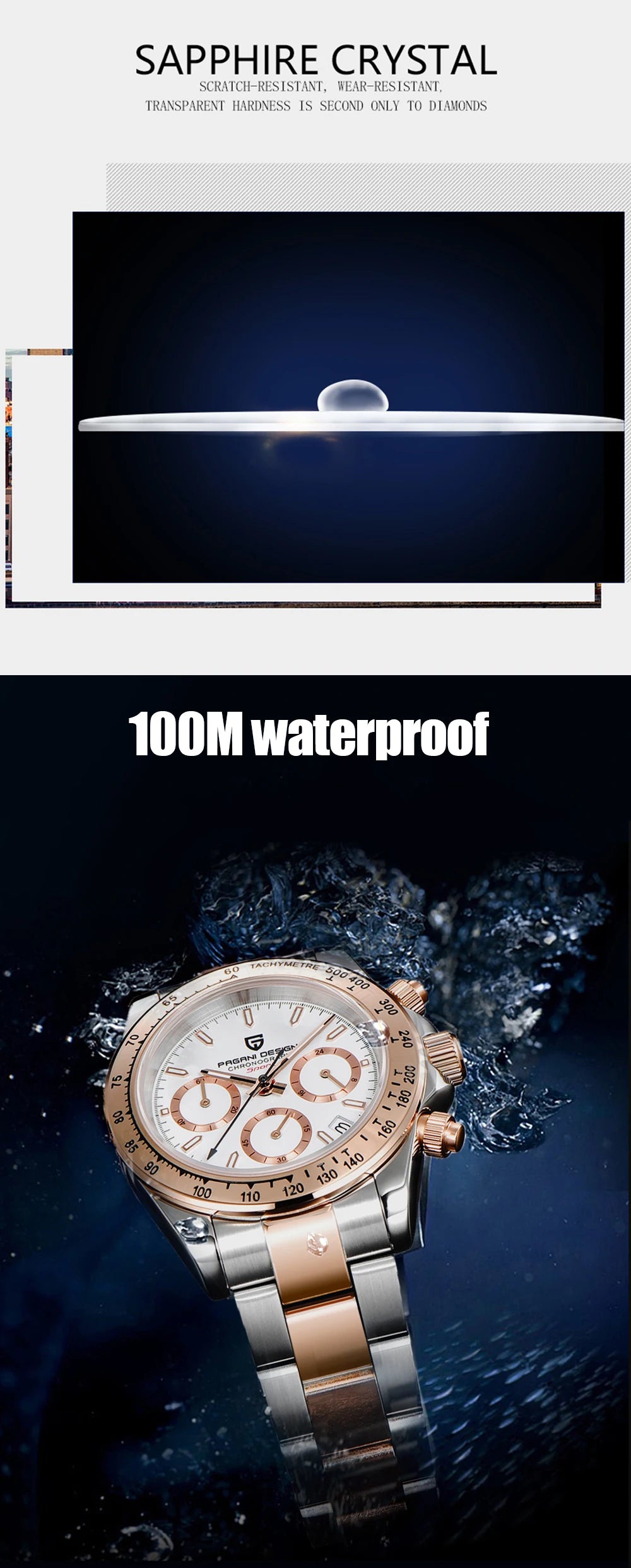 PAGANI DESIGN 2025 New Black Mens Watches Brand Luxury Quartz Watch For Men Chronograph Sports Waterproof Luminous Reloj Hombre