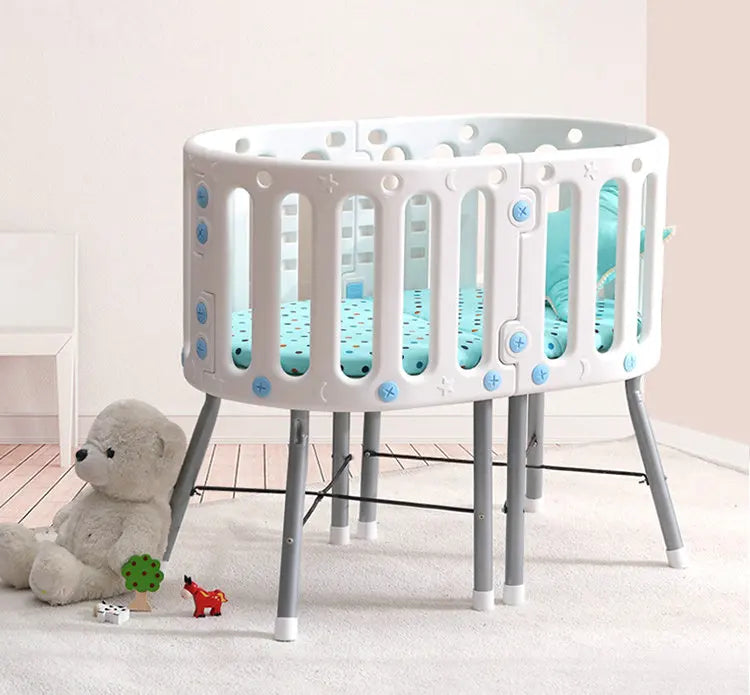 White Color Newborn Baby Bed, Can Split To Two Chairs, Multifunctional Infant Rocking Cradle Kids Crib
