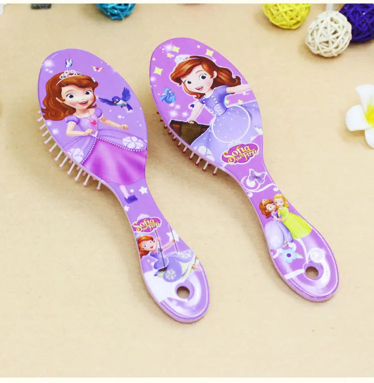 Princess Minnie Frozen Comb Cartoon Cute Beauty fashion toys Curly Hair Brush Combs Anti-static Brush Comb Disney