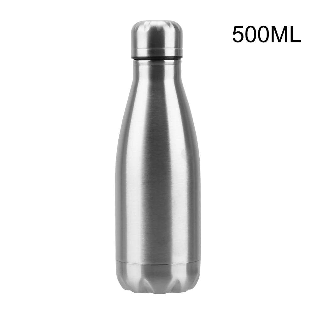Stainless Steel 350ML 500ML 750ML 1000ML Water Cola Bottle Single Wall Water Bottle Outdoor Travel Sports Drink Bottles - AIAZ