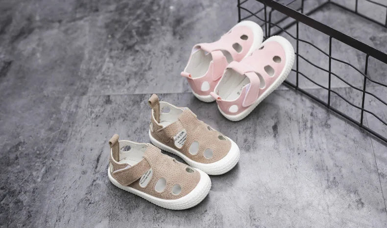 Baby Boys Half Sandals Spring Summer Beach Shoes for Toddlers Kids Medium Children Half Sandals Hollow Breathable for Girls Soft