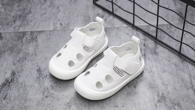 Baby Boys Half Sandals Spring Summer Beach Shoes for Toddlers Kids Medium Children Half Sandals Hollow Breathable for Girls Soft