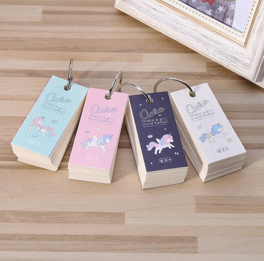 110 Sheets Lovely Mini Notebook School Supplies Stationery Vocabulary Writing Reciting Book Sticky Note Loose Leaf Memo Cards - AIAZ