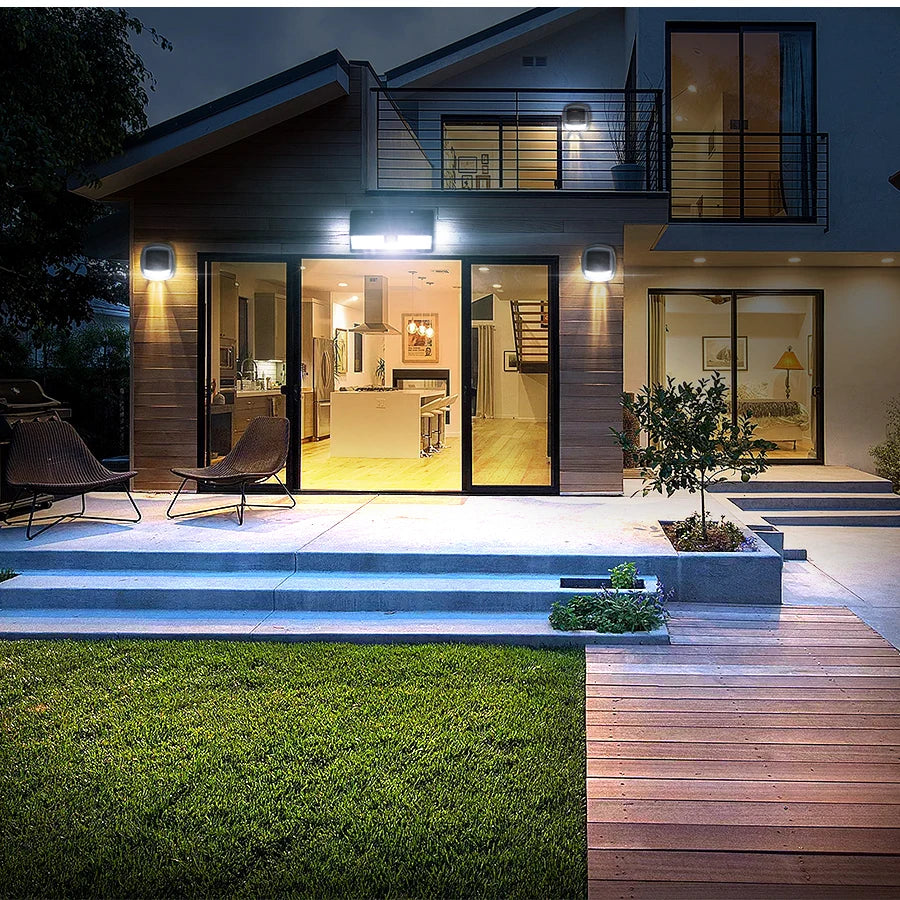 solar led light outdoor garden decoration 190led Lights With 4 working mode IP65 waterproof Solar Motion Sensor Wall Lamps