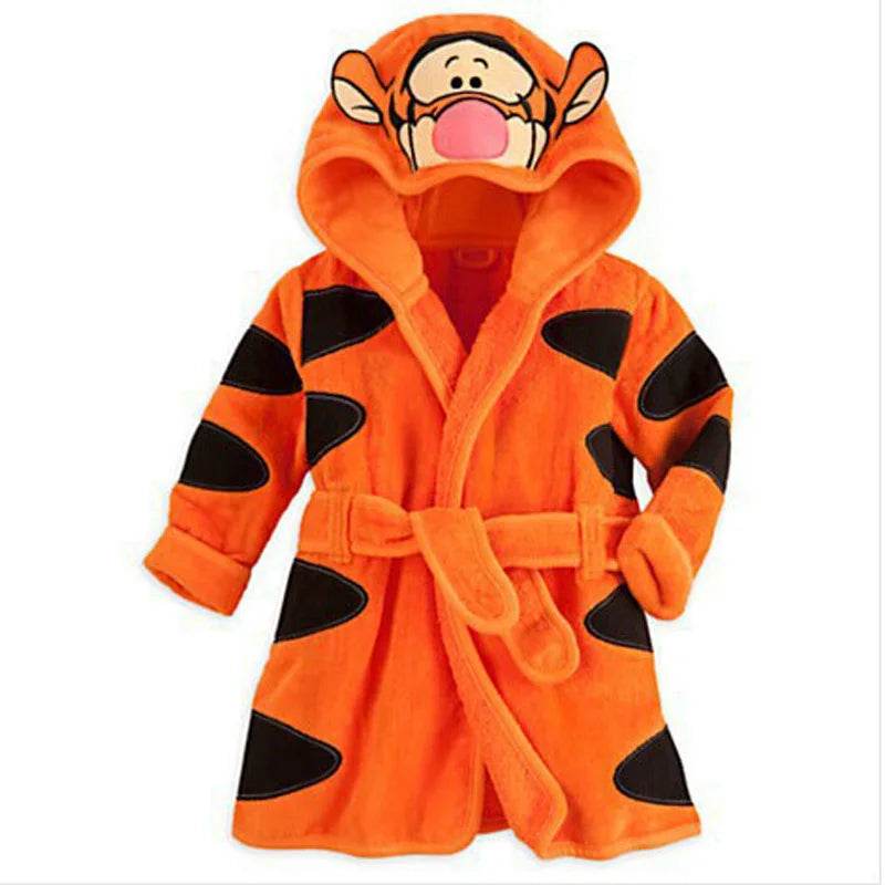 Children Pijama minnie Infantil Kids Warm Mickey Pajama mermaid Pyjamas Boys Baby Girls Animal tigger flannel Sleepwear Robe - AIAZ