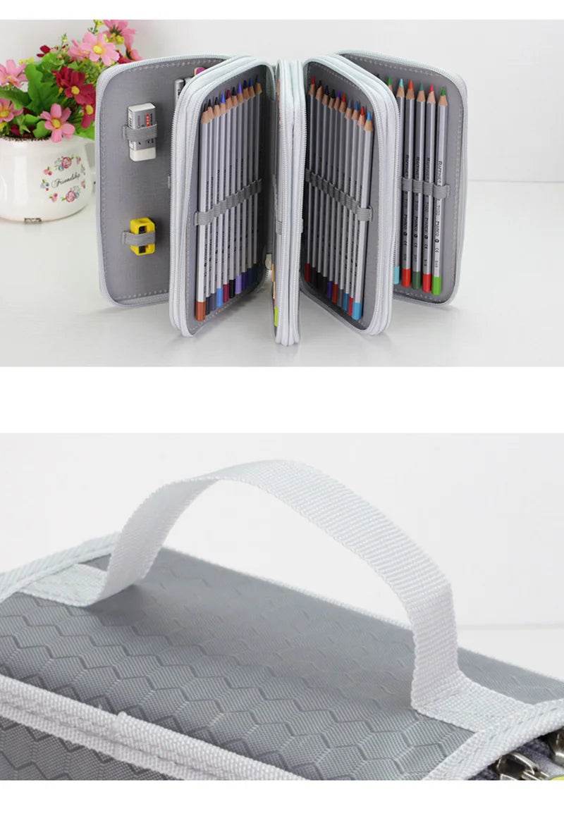 School Pencil Case Supplies Kit 36/48/72 Slot Stationery Pencilcase for Girls Compartment Pen Box Large Cartridge Bag Acsesories - AIAZ