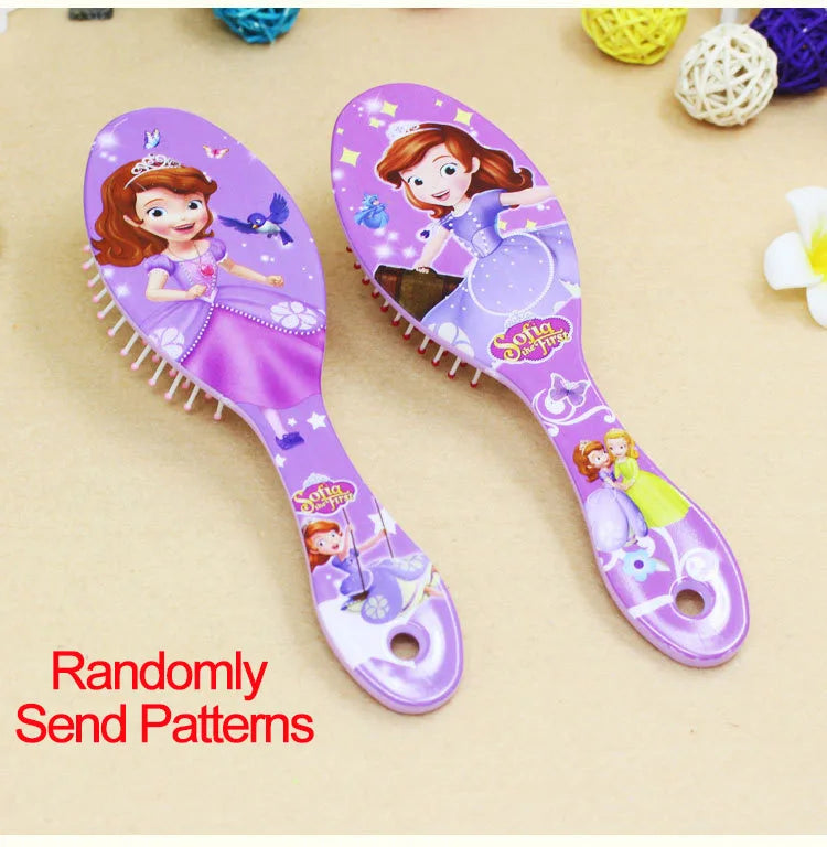 Princess Minnie Frozen Comb Cartoon Cute Beauty fashion toys Curly Hair Brush Combs Anti-static Brush Comb Disney