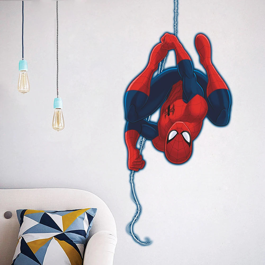 Cartoon Spider-Man Avenger Wall Stickers For Kids Room Decoration Home Bedroom PVC Decor Marvel Movie Mural Wall Art Decals