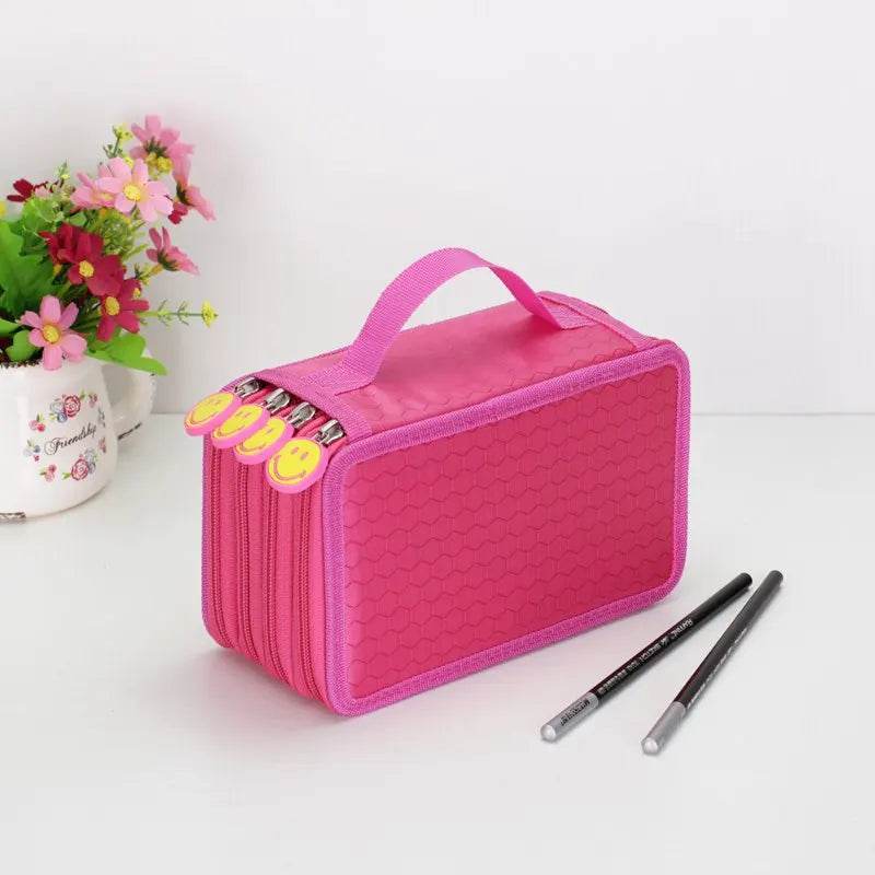 School Pencil Case Supplies Kit 36/48/72 Slot Stationery Pencilcase for Girls Compartment Pen Box Large Cartridge Bag Acsesories - AIAZ