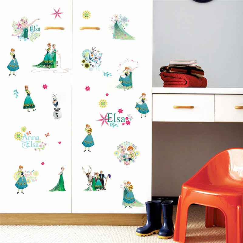 Cartoon Dancing Princess Tree Flower Wall Sticker For Kids Room Children Bedroom Computer Decoration Wall decals Poster Mural