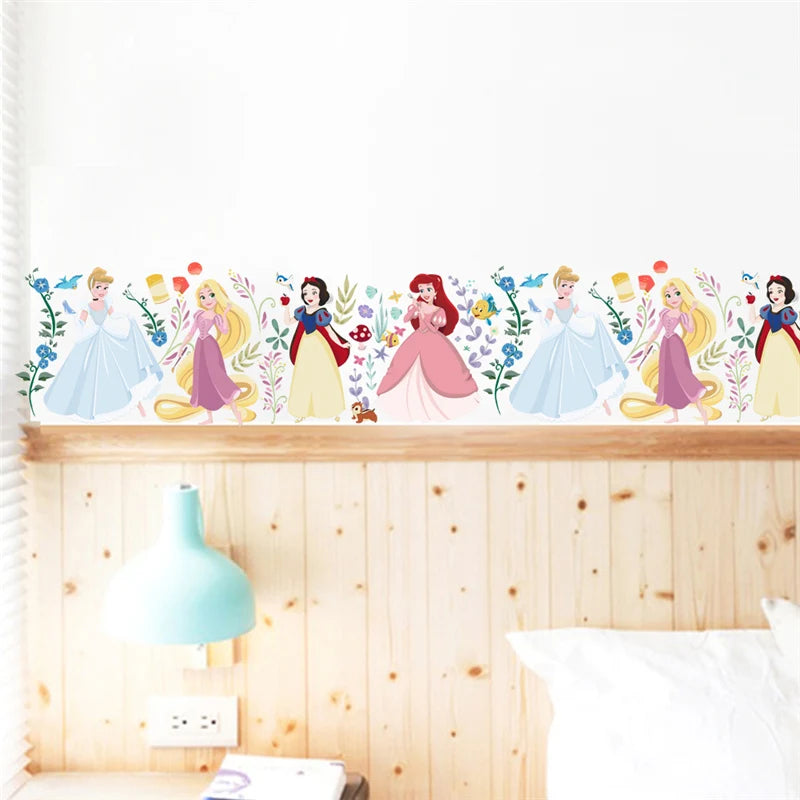 Cartoon Dancing Princess Tree Flower Wall Sticker For Kids Room Children Bedroom Computer Decoration Wall decals Poster Mural