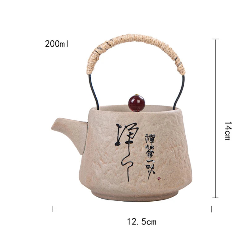 400ml Retro Japanese Kungfu Teapot Ceramic Tea Set Yixing Teapot Clay Puer Tea Pot and Cup Set Teeware Teware Water Kettle Pots