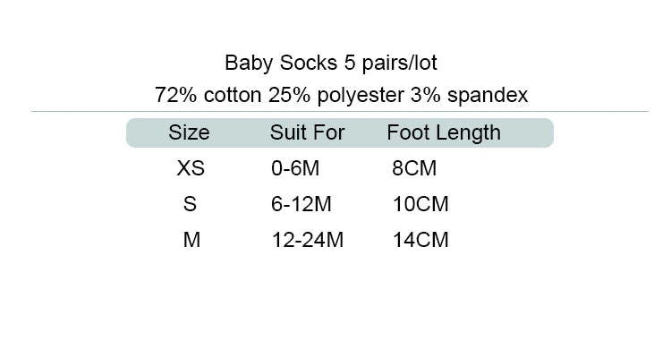 5Pairs/lot 0-2Y Baby Socks Summer Cotton Solid Colorful Kids Socks Girls Cute Newborn Boys Toddler Socks Baby