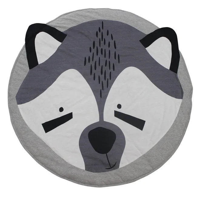 Cartoon Animals Baby Play Mats Pad Toddler Kids Crawling Blanket Round Carpet Rug Toys Mat For Children Room Decor Photo Props