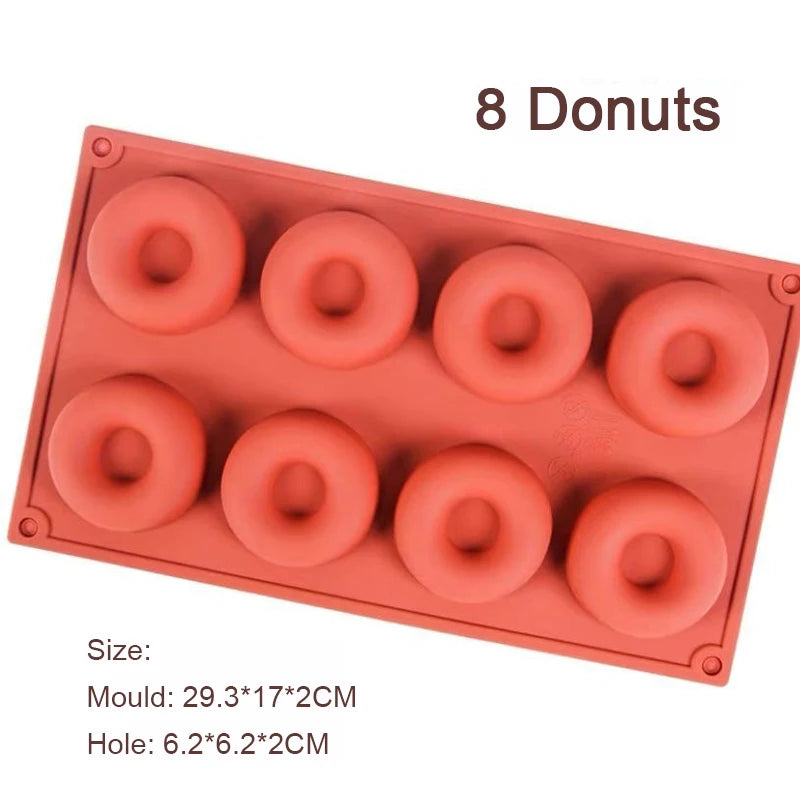 Silicone Donut Maker 3D DIY Baking Pastry Cookie Chocolate Round Mold Muffin Cake Mould Dessert Handmade Kitchen Cooking Tools