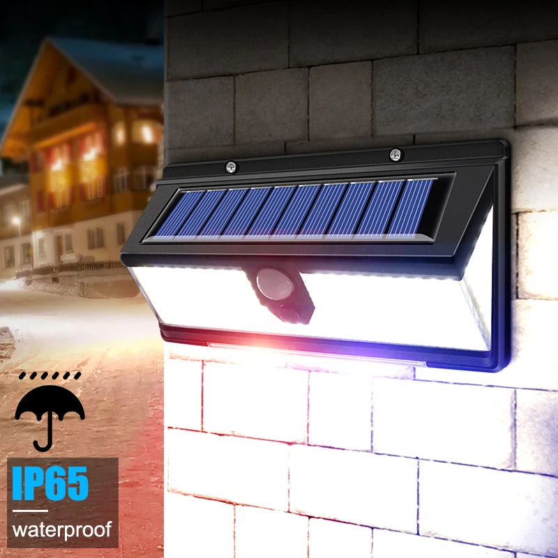 solar led light outdoor garden decoration 190led Lights With 4 working mode IP65 waterproof Solar Motion Sensor Wall Lamps
