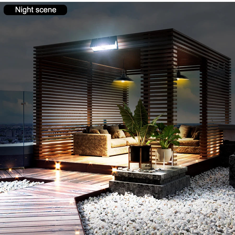 solar led light outdoor garden decoration 190led Lights With 4 working mode IP65 waterproof Solar Motion Sensor Wall Lamps