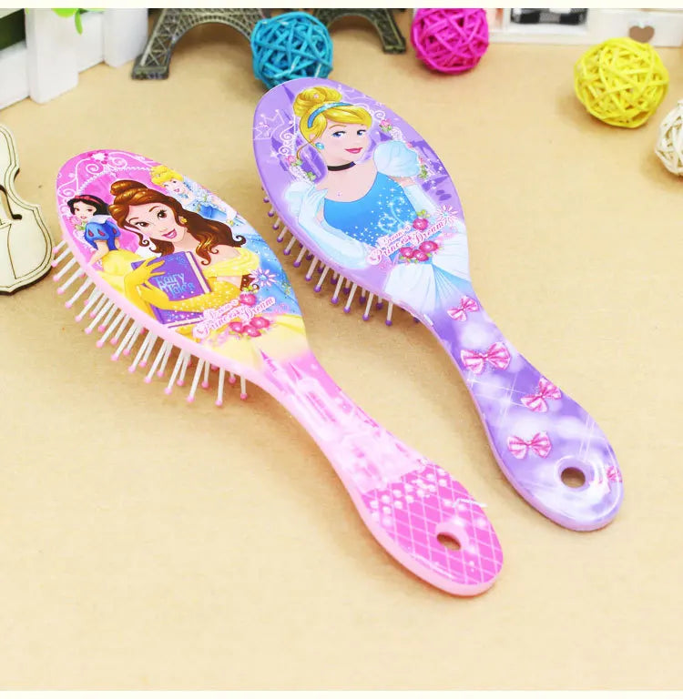 Princess Minnie Frozen Comb Cartoon Cute Beauty fashion toys Curly Hair Brush Combs Anti-static Brush Comb Disney