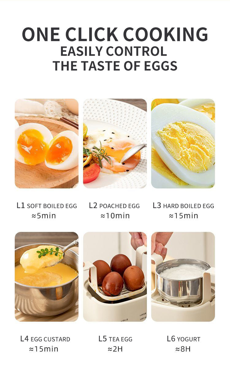 New Intelligent Egg Steamer Automatic Power Off Portable Small Egg Steamer Household Multi-function Yogurt Machine