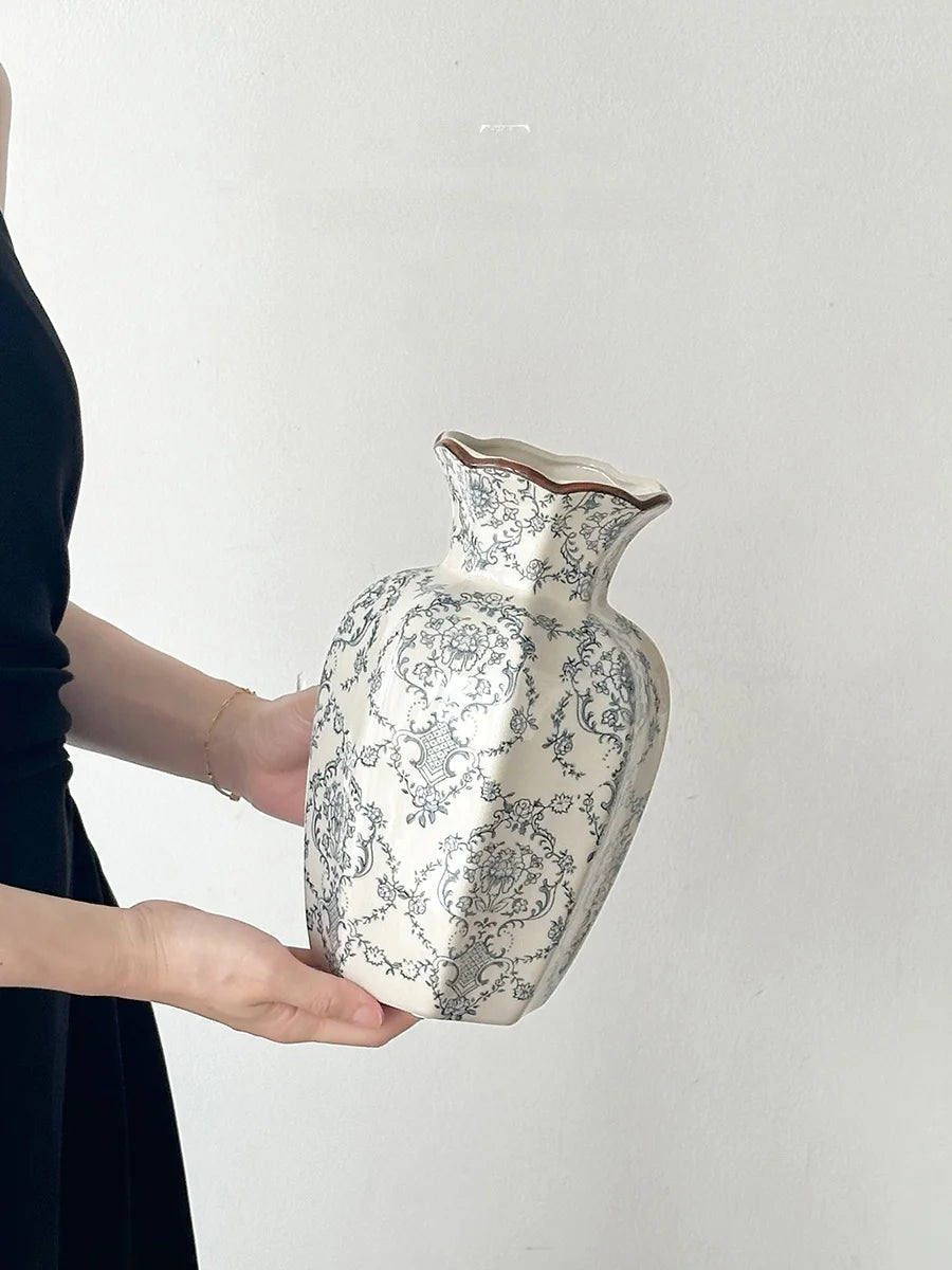 Cerc Flower Vase Decoration Jingdezhen Blue And White Porcelain Living Room Floral Arrangement Desktop Flower Ho...