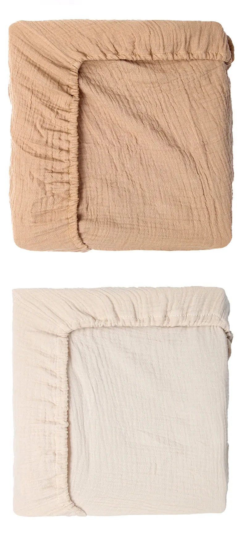 100% Cotton Crinkle Muslin Fitted Crib Sheet for infant baby Soft Breathable Solid Color Baby Bassinet Mattress Cover Bedding