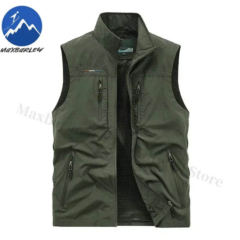Sleeveless Jacket Vest Men 2025 Summer Cargo Climbing Hunting Waistcoat Club Photographer Fishing Vests Camping Working Clothes - AIAZ