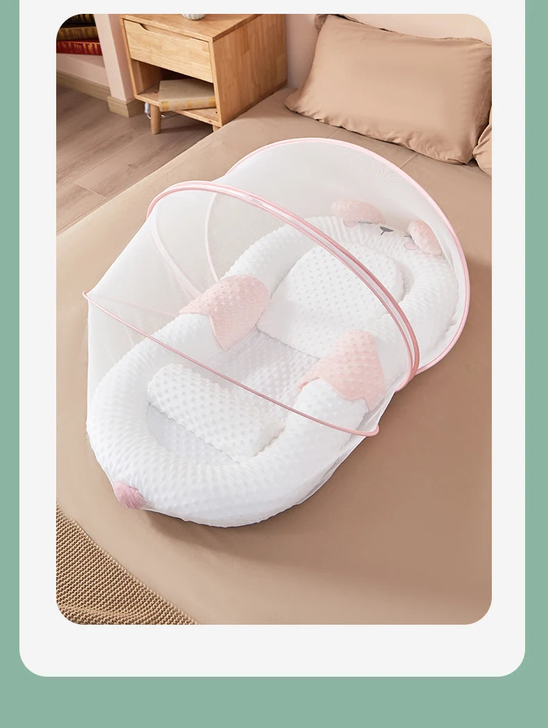 92 Baby Bedside Sleeper - Newborn Lounger Cushion, Anti-Reflux, Sleep Positioner for 0-3 Years, Infant Co-Sleeper.