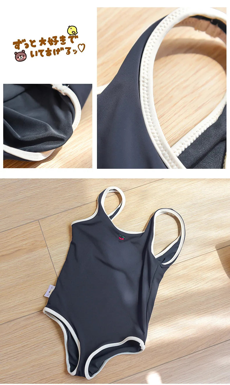 Summer New Danish Girls Swimwear Baby Swimwears Cherry Pattern Split Swimsuit Bikinis Maillot De Bain Enfant Fille Mayo