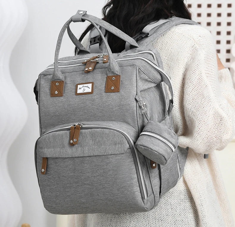 Fashion Mommy Diaper Bags with Diaper Pad Nursing Bags Maternity USB Multifunctional Portable Large Baby Stroller Hanging Bag