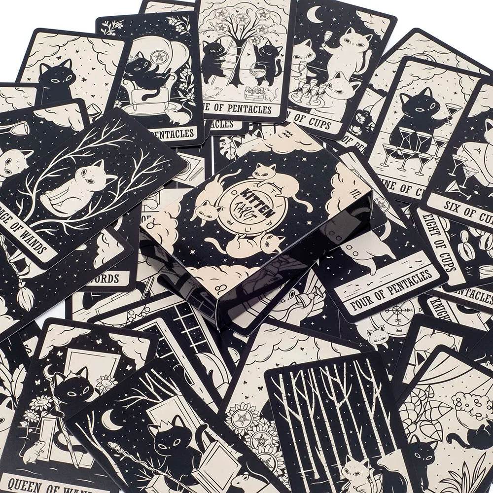 78 Card Deck Kitten Tarot Oracle Card Fate Divination Leisure Entertainment Family gatherings Tarot Card Game - AIAZ