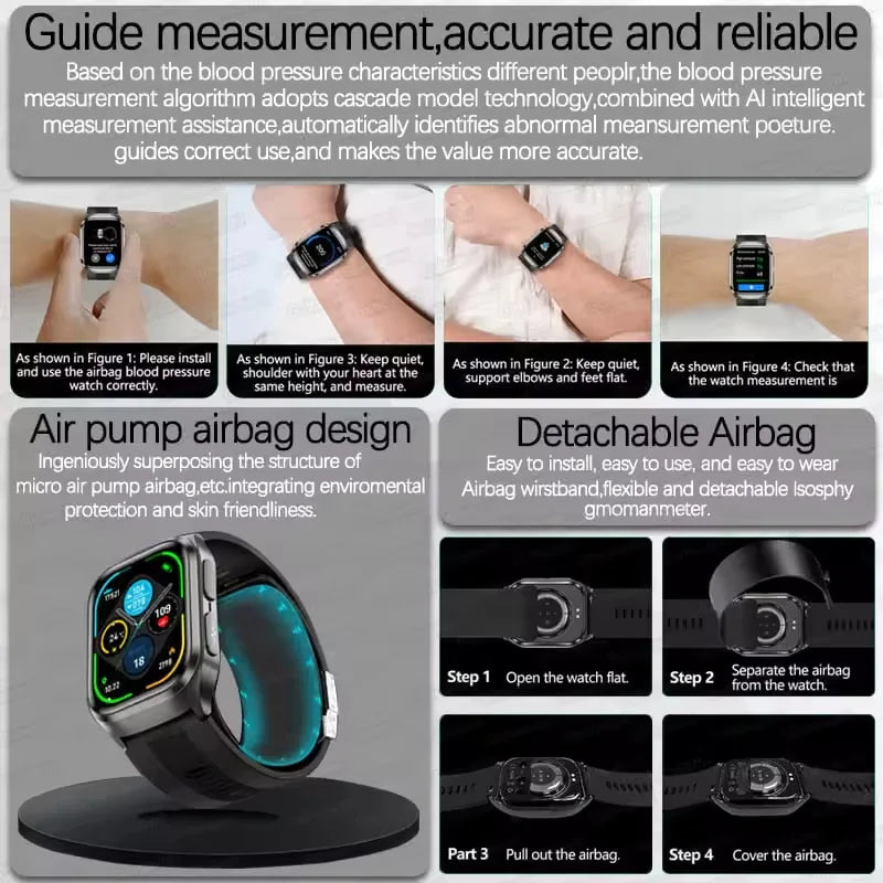 2025 New For HUAWEI Air Bag Smart Watch Men Blood Fat ECG+PPG Blood Pressure Broadcast NFC HD BT Call Health Smart Watch Woman
