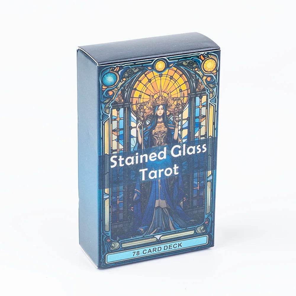 Stained Glass Tarot A 78-Card Deck Leisure Entertainment Game Card Family Gathering Divination Board Playing Games 10.3*6Cm - AIAZ