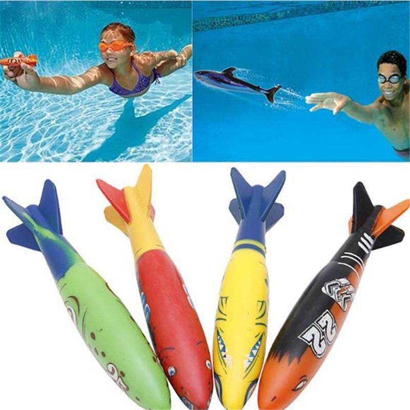 1/3PCS Torpedo Rocket Throwing Toy Swimming Pool Diving Games Children Underwater Stick - AIAZ