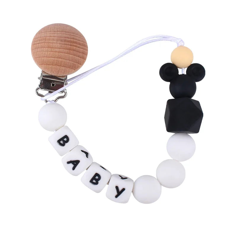 Baby Pacifier Clip Personalize Name Custom Newborn Dummy Nipple Holder Chain Babies Accessories Pendant Teething Toys Chew Gifts
