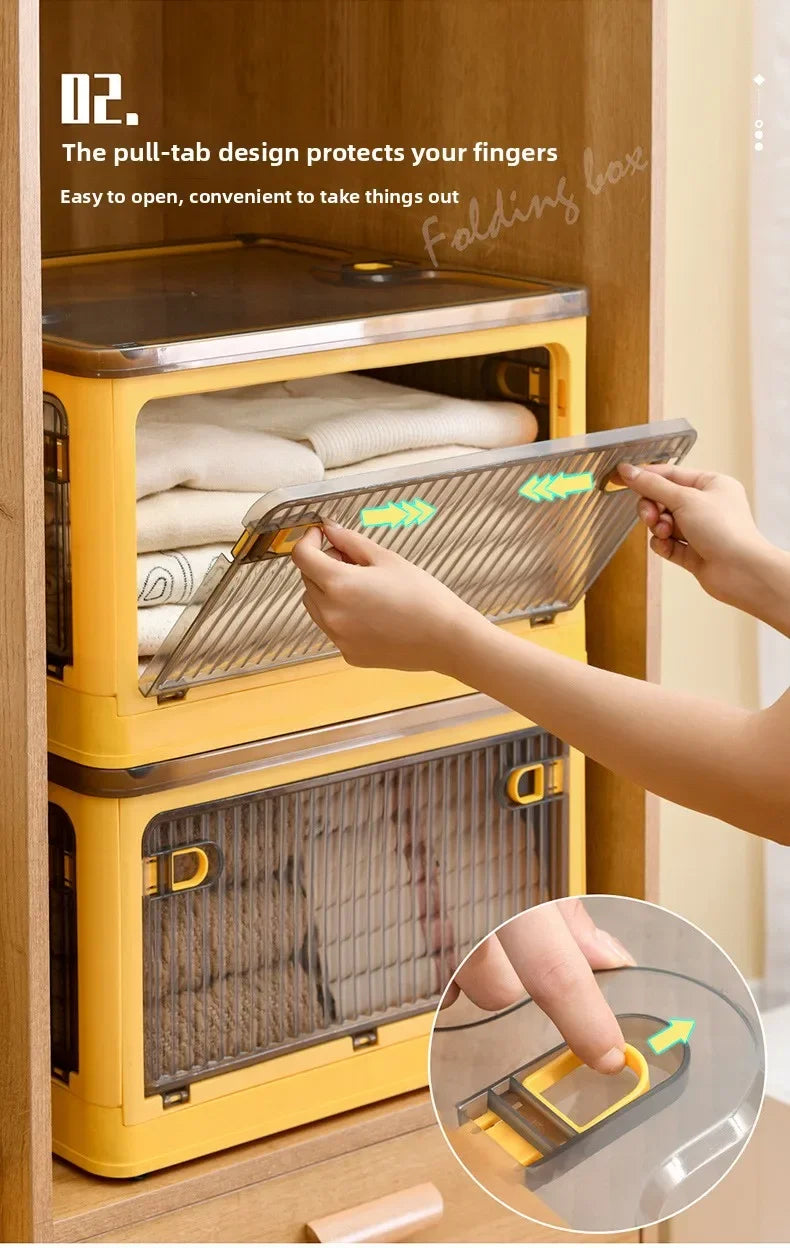 Household Plastic Transparent Sorting Wardrobe Clothes Toys Book Storage Box Folding Storage Box Shoes Storage Box Plastic Boxes