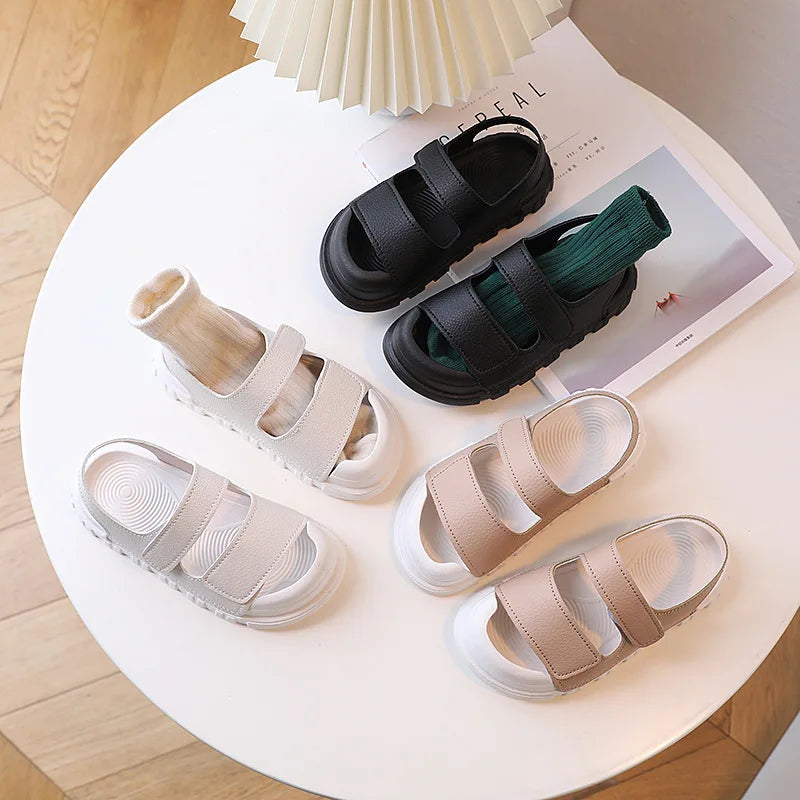 Kids Sandals Children Summer Beach Shoes for Boys Girls Toddlers Little Boy Sandals Fashion 2023 New Toes-covered Anti-kick Soft