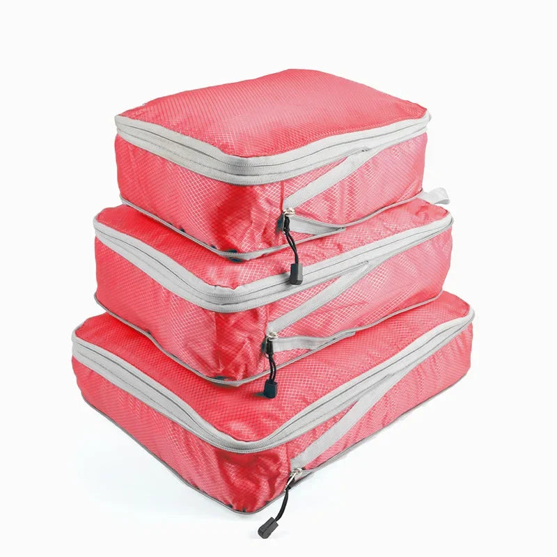 Travel Compression Packing Cubes Suitcase Luggage Organizer Set Zipper Foldable Storage Bag for Clothes Shoes Travel Accessories