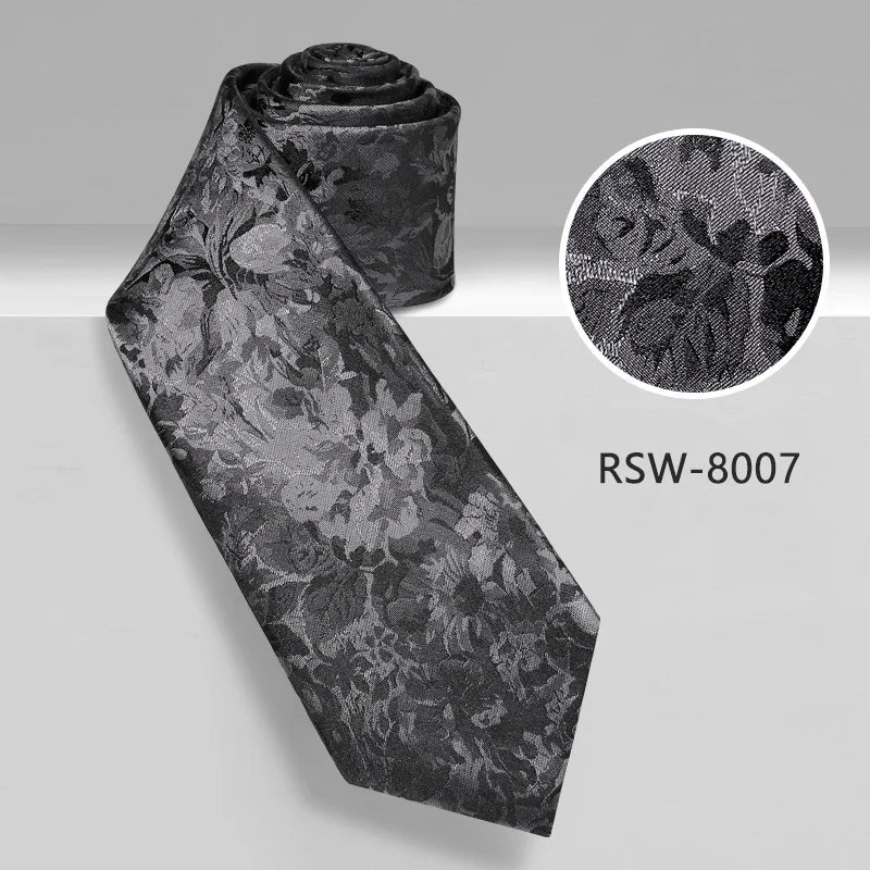 Mulberry Silk Handmade Retro Wool Lined Silk Tie Men's High-End Light Gray National Style Jacquard Business Groom Wedding