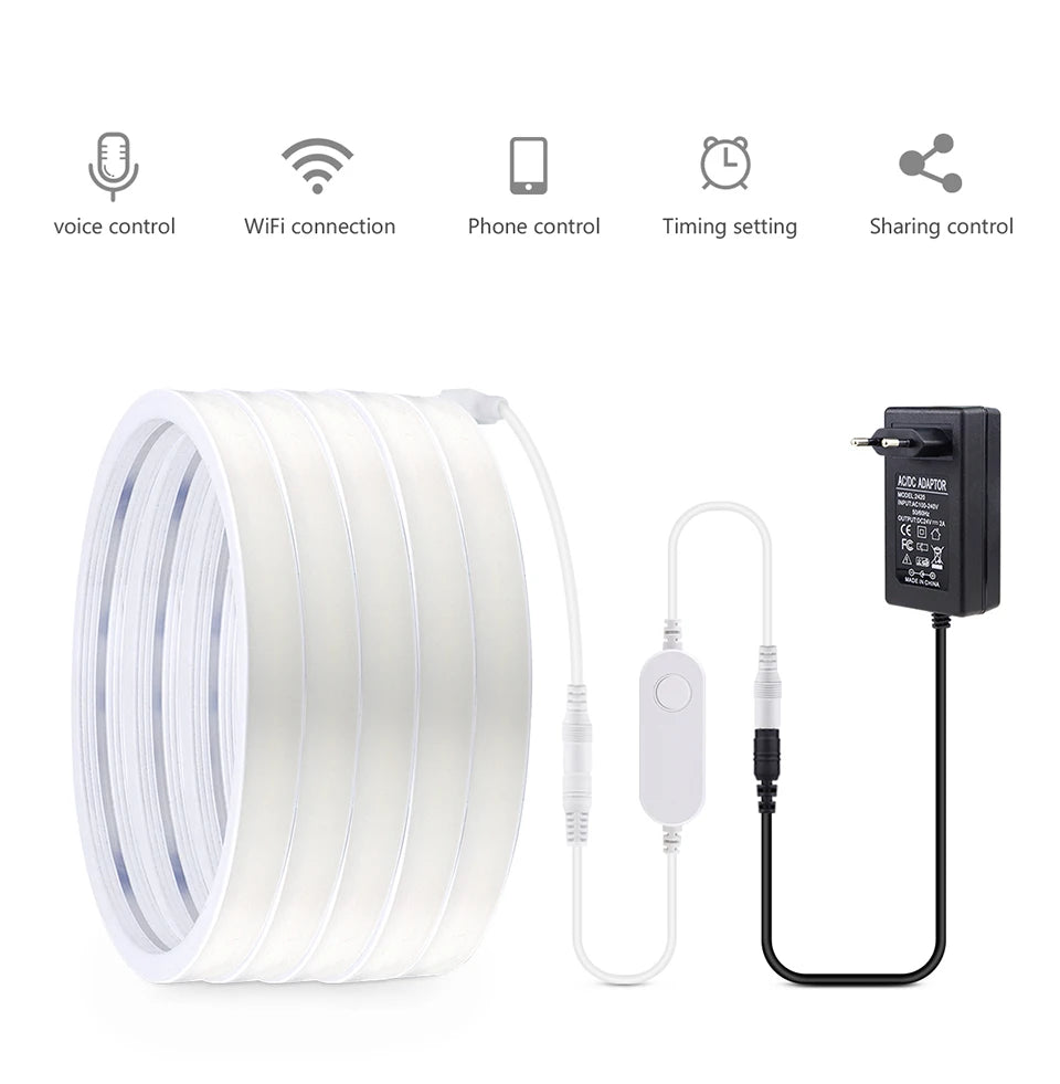 10M Tuya Smart WiFi COB Neon LED Strip Light 320leds/M Silica Gel Tube LED Lights Tape Bedroom Wall Kitchen Cabinet Backlighting