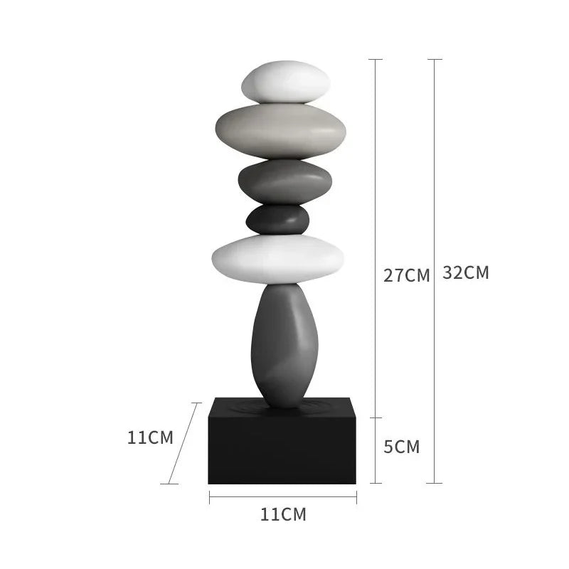 Modern Art Feng Shui Stone Resin Sculpture Wine Cabinet Decor Living Room Desktop Home Decoration Stone Statue Model Figurines